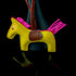 yellow leather pony